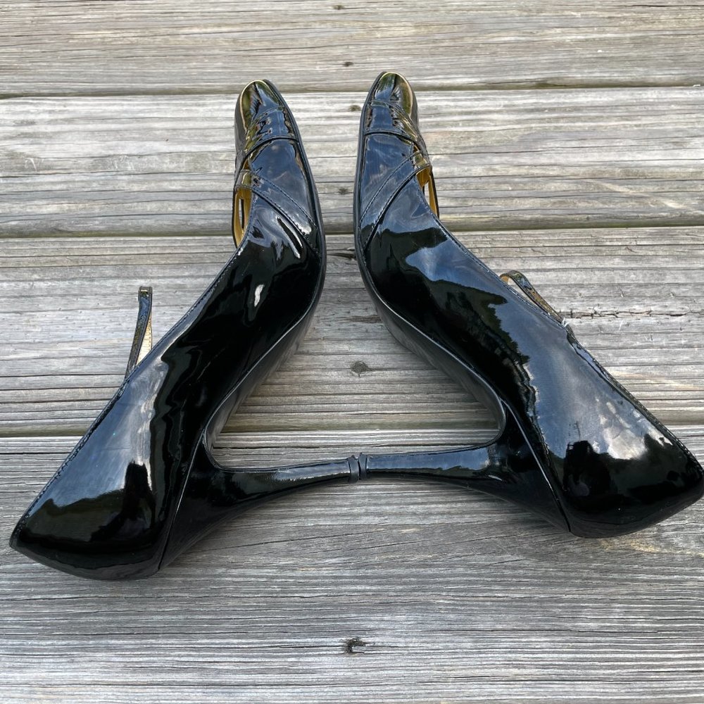 J Crew Women Heels Shoes Pump Black Patent Leather - Picture 8 of 13
